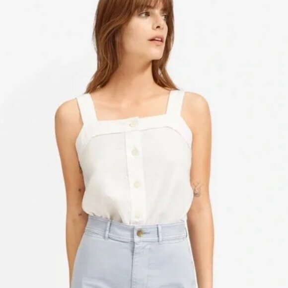 Everlane The Linen Picnic Top in White - Picture 1 of 4